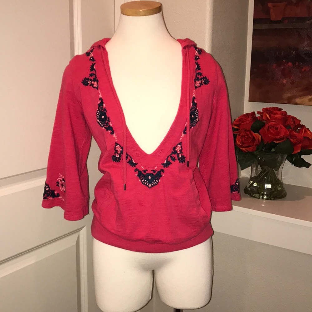 Lucky Brand low cut V-neck hoodie, XS